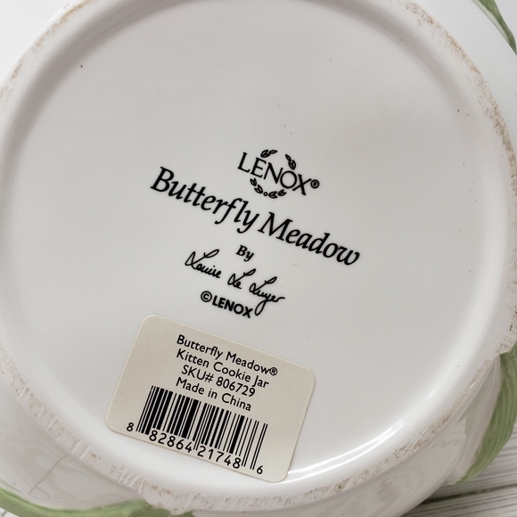 Lenox Butterfly Meadow Kitten Kitty Cat Cookie Jar - Picture 12 of 16